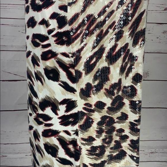 Chico’s Sequin Animal Print Hi/low Tank Size Small - Picture 4 of 8